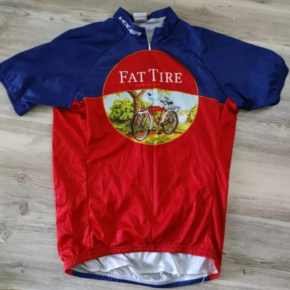 Fat Tire Amber Ale Club Raglan Men’s Cycling Jersey, Size Medium M Bike Jersey